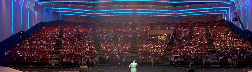 Panoramic view of a full Auditorium from the stage